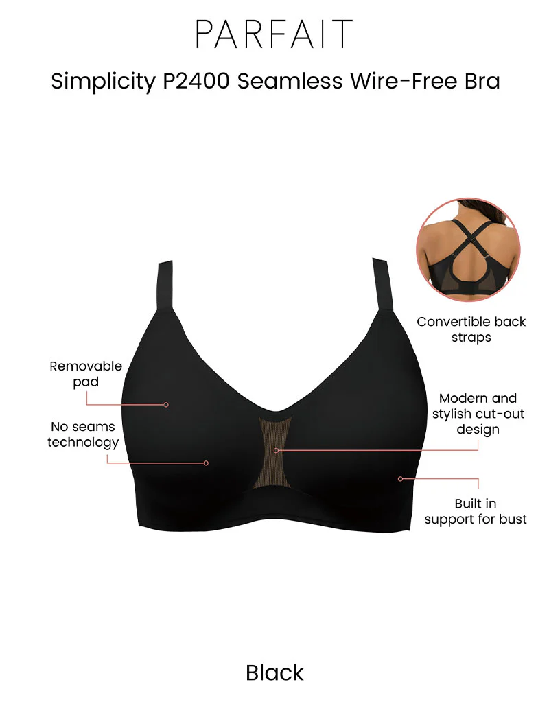 Parfait Simplicity Wirefree Bra Black - Image 3