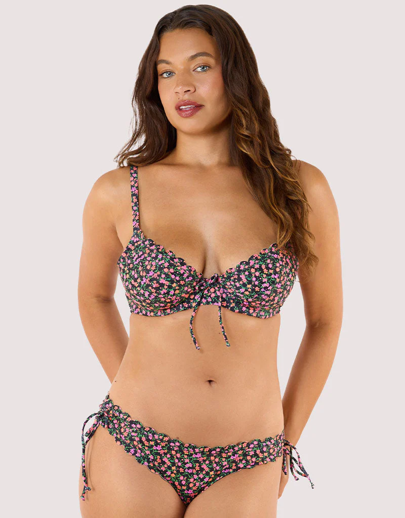 Peek & Beau Vera Scallop Adjustable Side Bikini Brief Ditsy Floral Print - Image 3