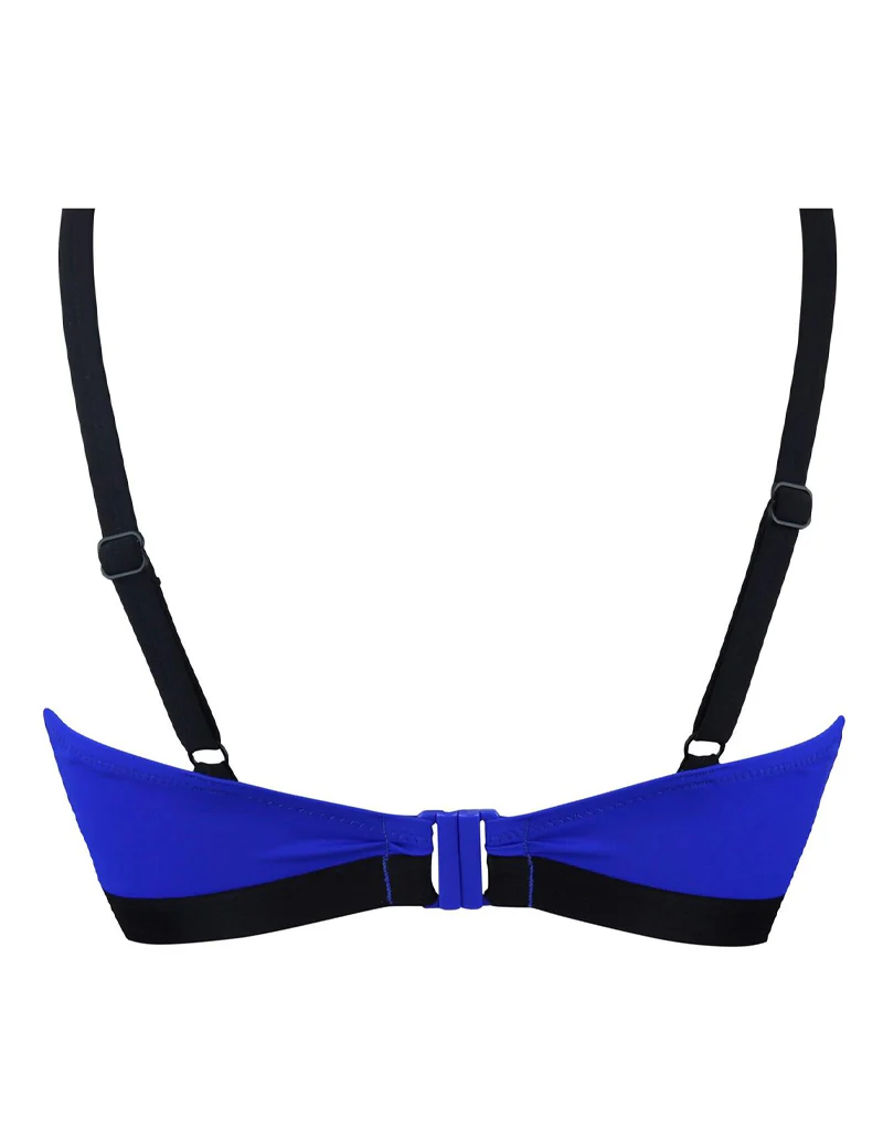 Pour Moi Amnesia Sweetheart Lightly Padded Longline Bikini Top Ultramarine Blue - Image 4