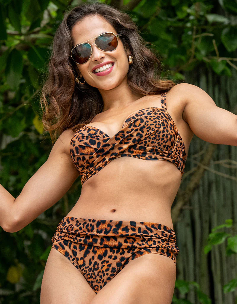 Pour Moi Free Spirit Twist Front Bikini Top Leopard Print - Image 7
