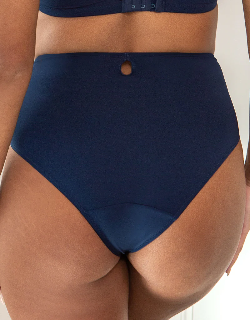 Pour Moi Imogen Rose Embroidered Brief Navy/Raspberry - Image 2