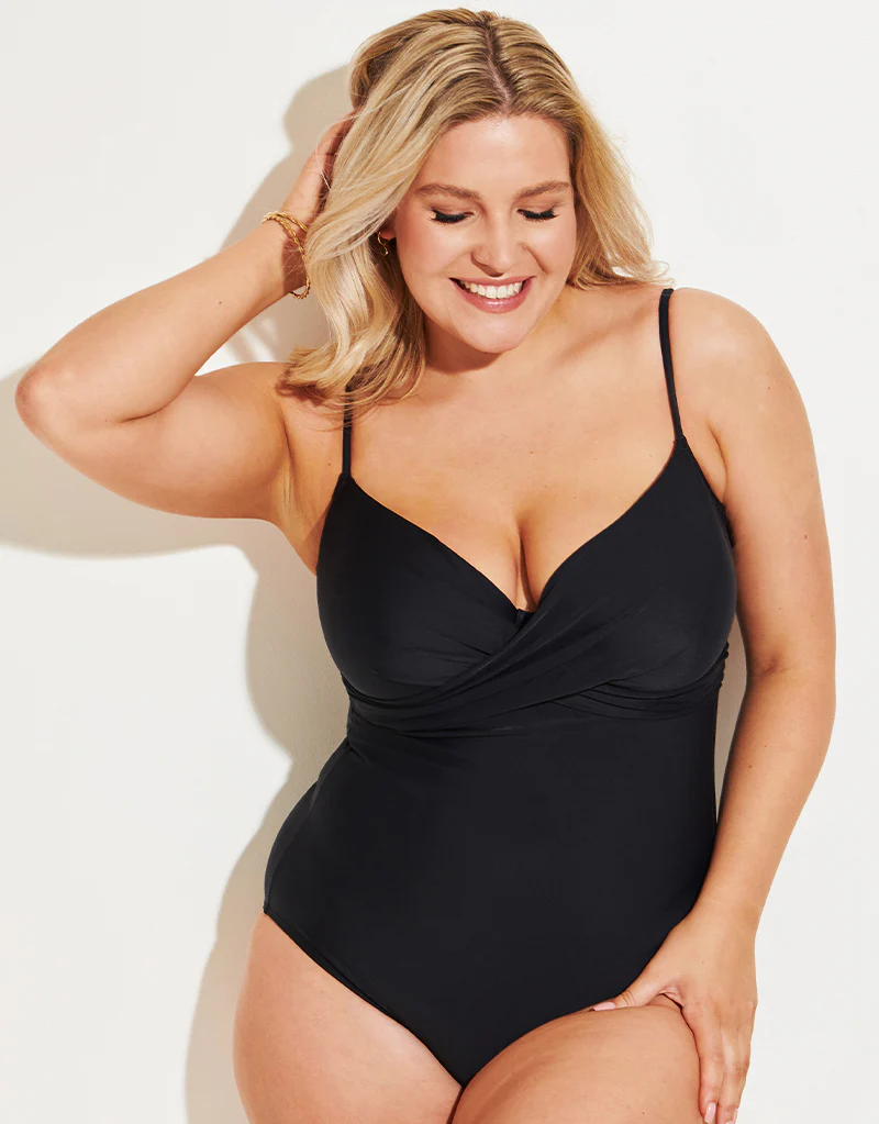 Pour Moi Lightly Padded Control Swimsuit Black - Image 2