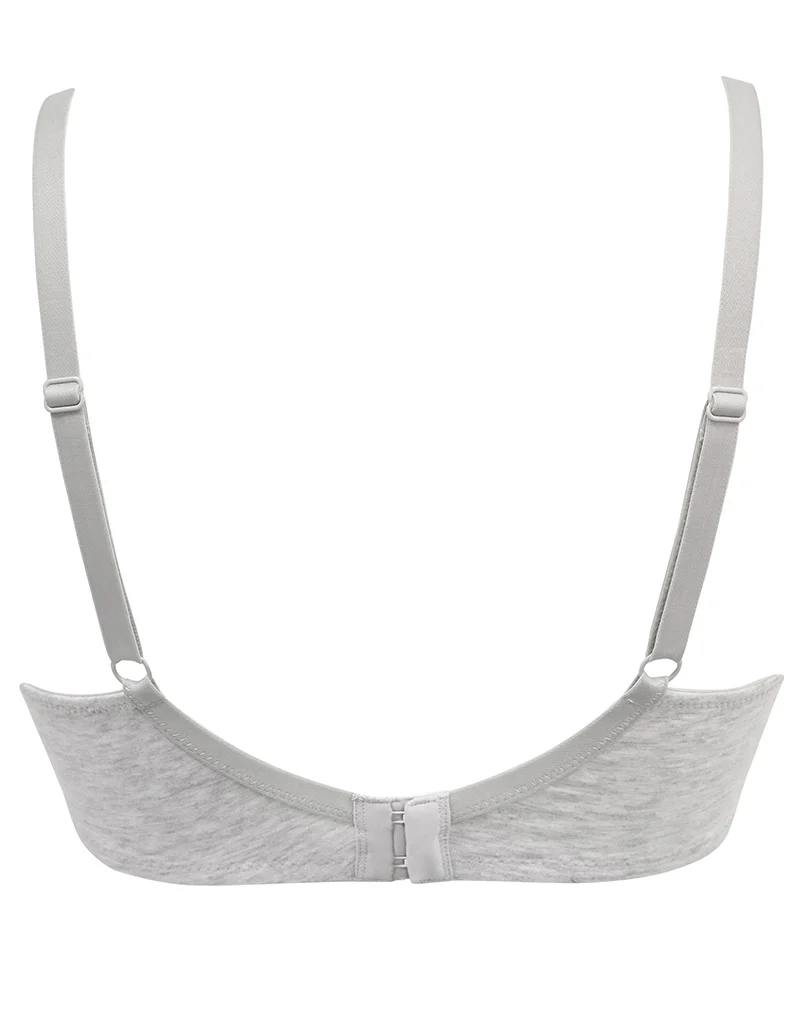 Pour Moi Love To Lounge Cotton T-Shirt Bra Grey Marl - Image 5