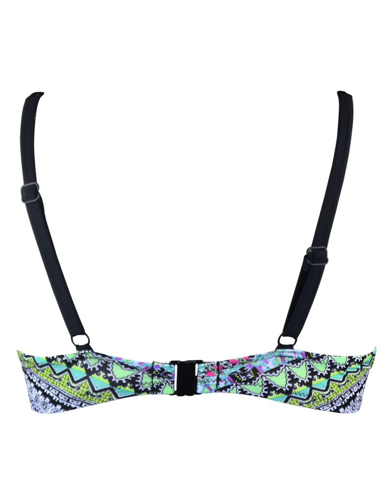 Pour Moi Odyssey Full Cup Bikini Top Riviera Maya Black/Print - Image 4