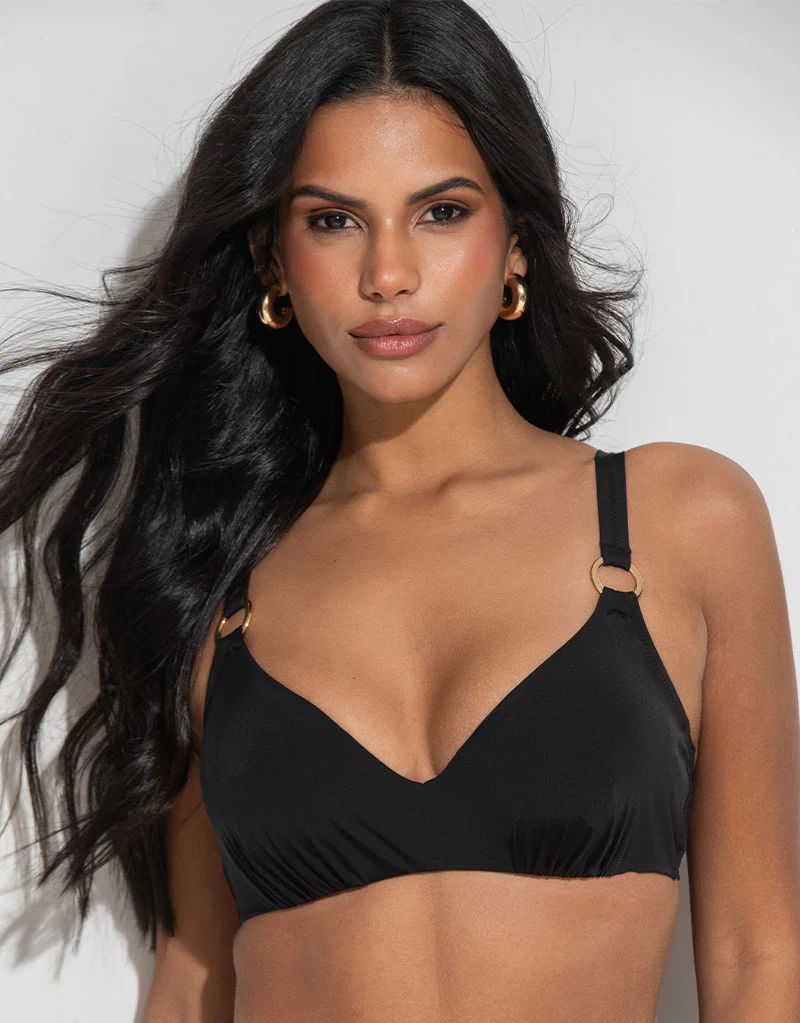 Pour Moi Samoa Plunge Bikini Top Black - Image 3