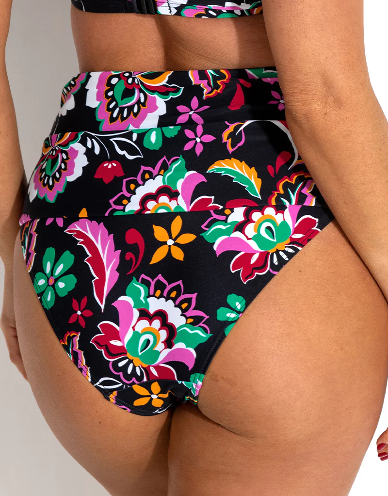 Pour Moi Sunshine High Waist Control Bikini Brief Black Multi - Image 2
