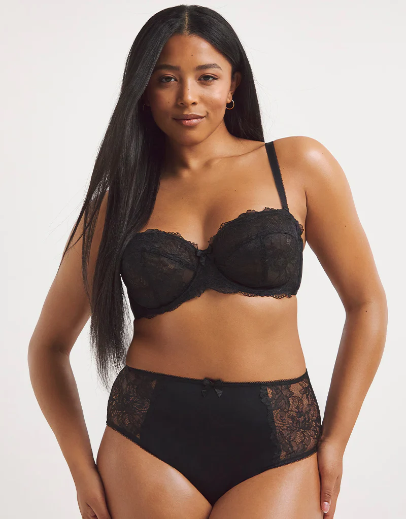 Pretty Secrets Ella Lace Multiway Strapless Bra Black - Image 6