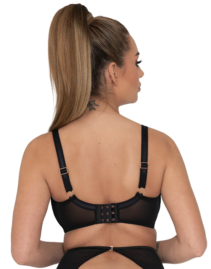 Scantilly Peek-A-Boo Lace Balcony Bra Black - Image 5