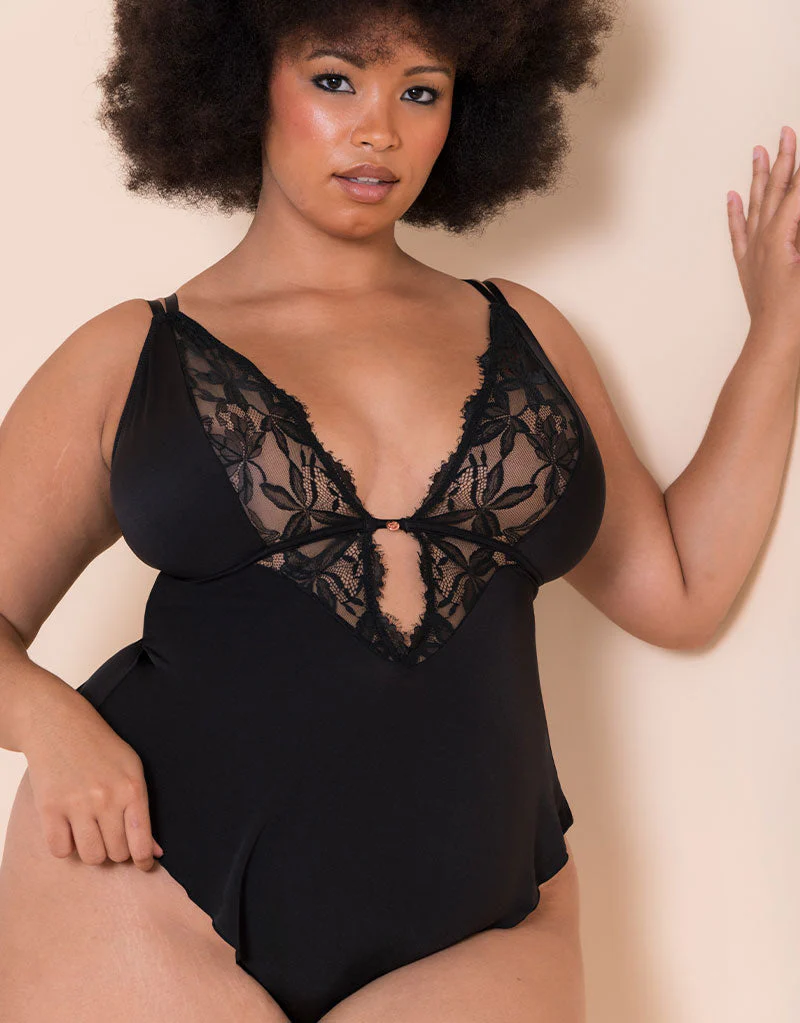 Scantilly Embrace Stretch Lace Teddy Black - Image 6