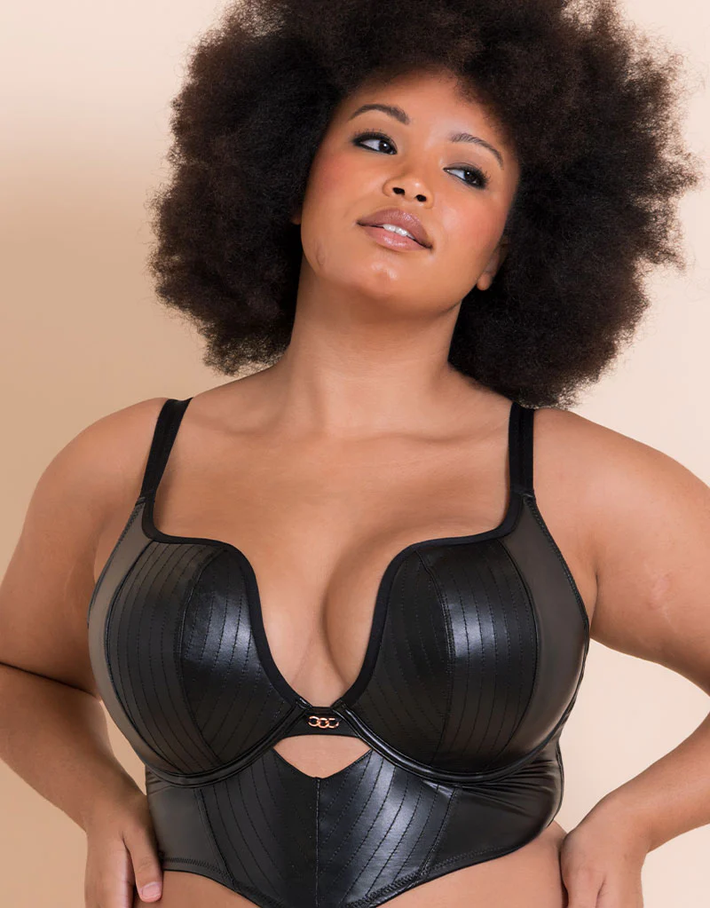 Scantilly Hell For Pleather Superplunge Longline Bra Black - Image 3