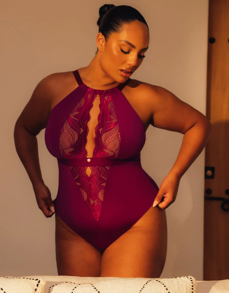 Scantilly Indulgence Multiway Stretch Lace Body Berry Purple - Image 2