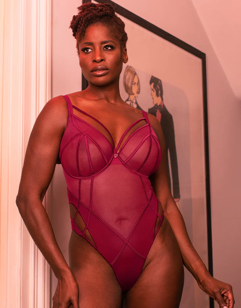 Scantilly Senses Plunge Bodysuit Cherry - Image 2