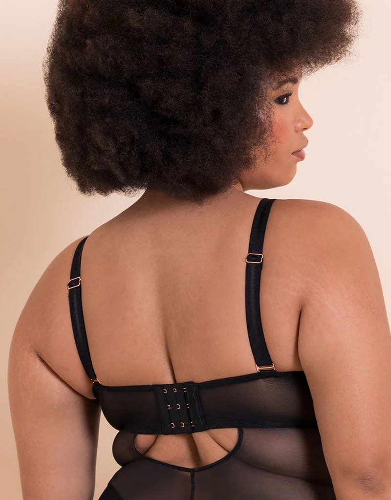 Scantilly Swerve High Neck Wired Bodysuit Black - Image 5
