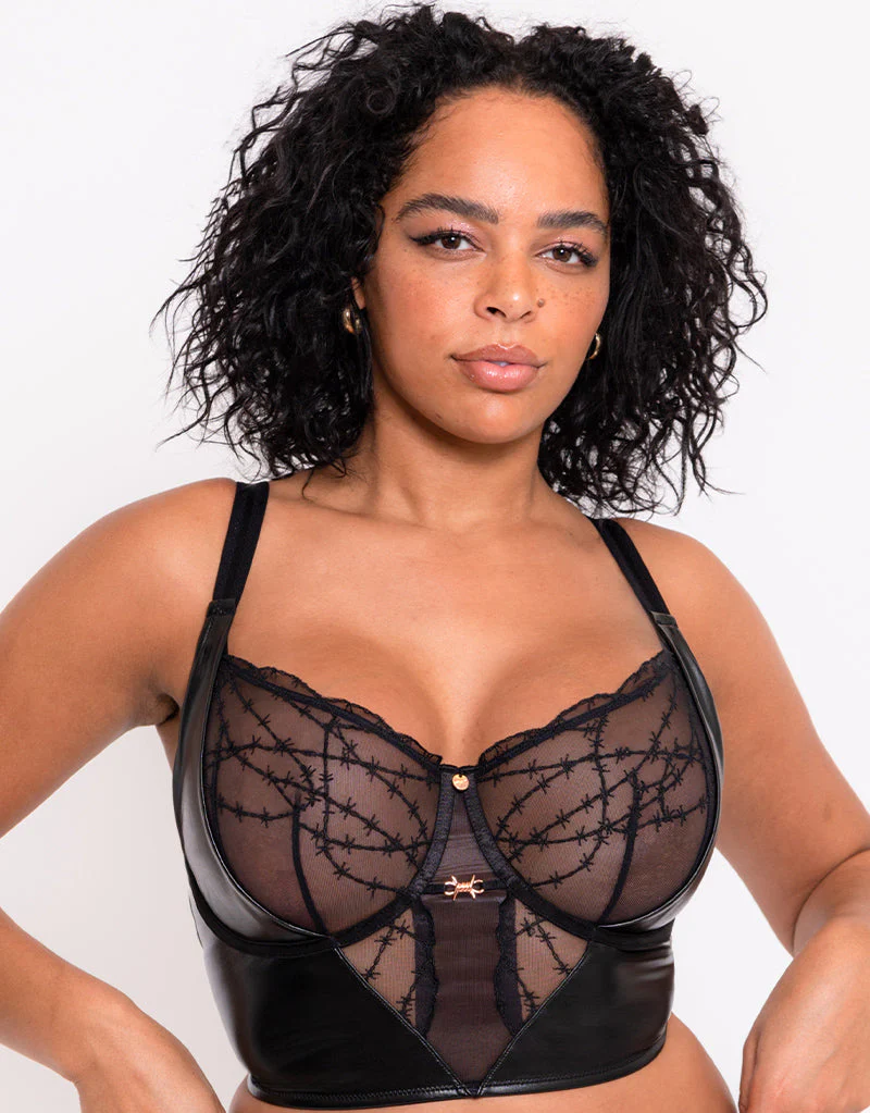 Scantilly Tough Love Longline Balcony Bra Black - Image 3