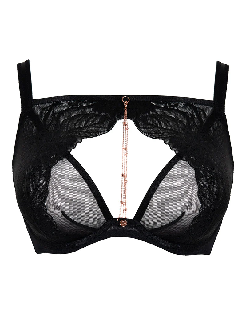 Scantilly Unveiled Deep Plunge Bra Black