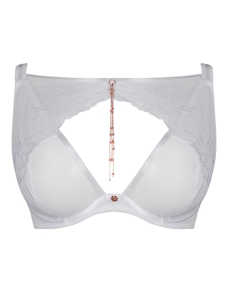 Scantilly Unveiled Deep Plunge Bra White