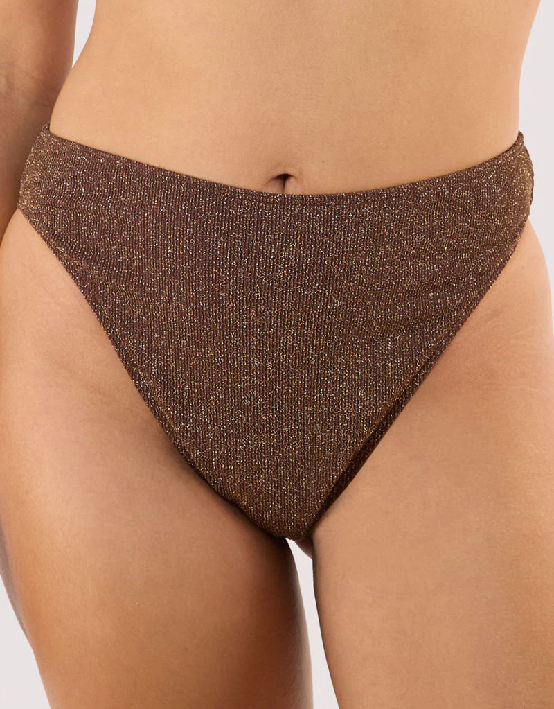 Wolf & Whistle Amber High Leg Bikini Brief Bronze