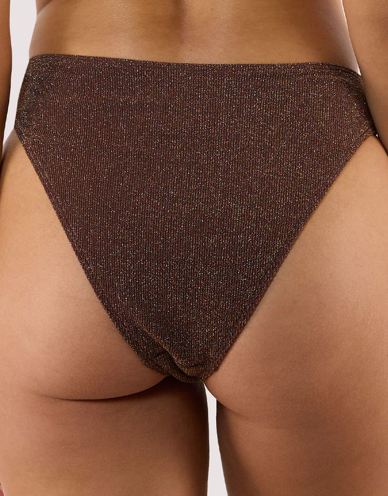 Wolf & Whistle Amber High Leg Bikini Brief Bronze - Image 2